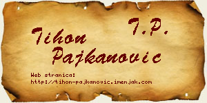 Tihon Pajkanović vizit kartica
